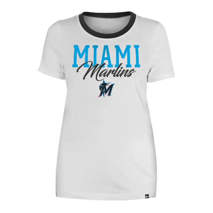 T-shirt Femme Col Rond MLB Miami Marlins 23 Blanc