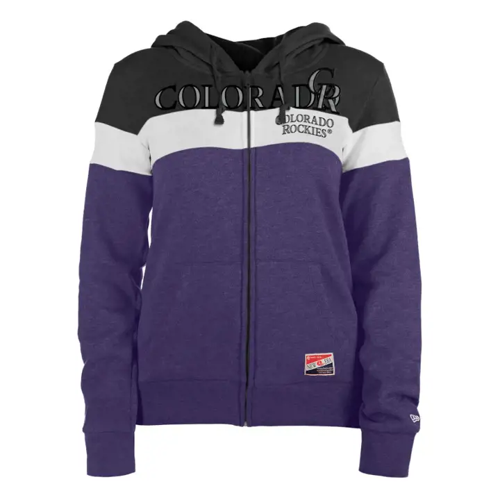 Colorado Rockies MLB Femme Contrastée Fermeture Éclair Complète Capuche 23 pur