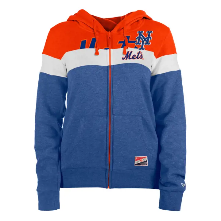 Sweat à capuche zippé contrastant New York Mets MLB pour femme 23 rbl