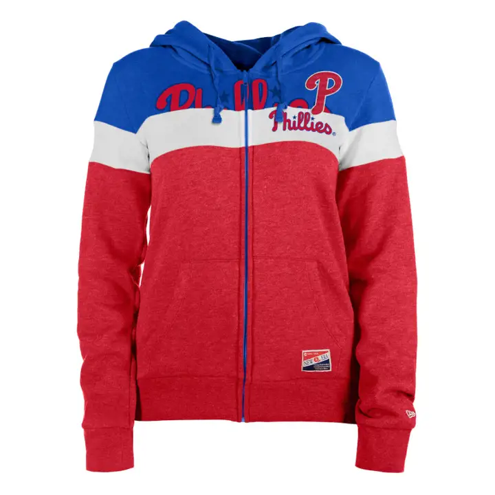 Sweat à capuche zippé contrasté pour femme MLB Philadelphia Phillies 23