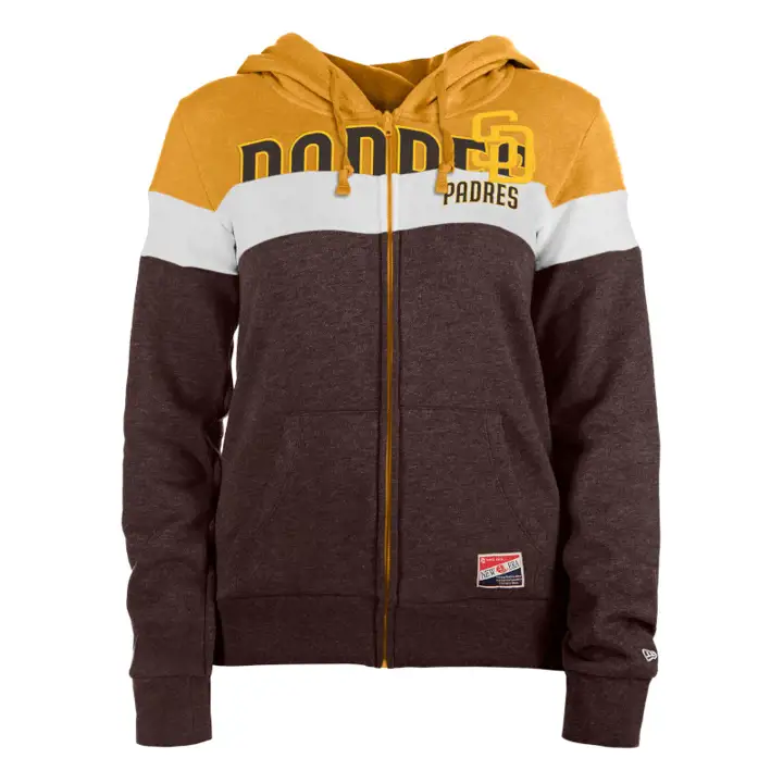 San Diego Padres MLB Sweat à Capuche Entièrement Zippé Femme Contrasté 23 gris foncé