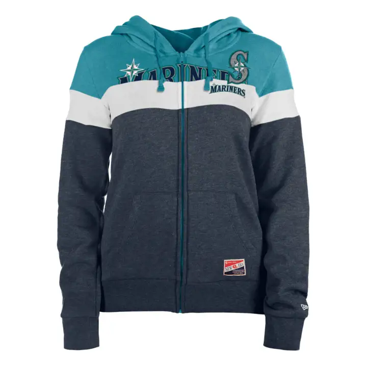 Seattle Mariners MLB Femme Zip Complet Contraste à Capuche 23 gris fonc