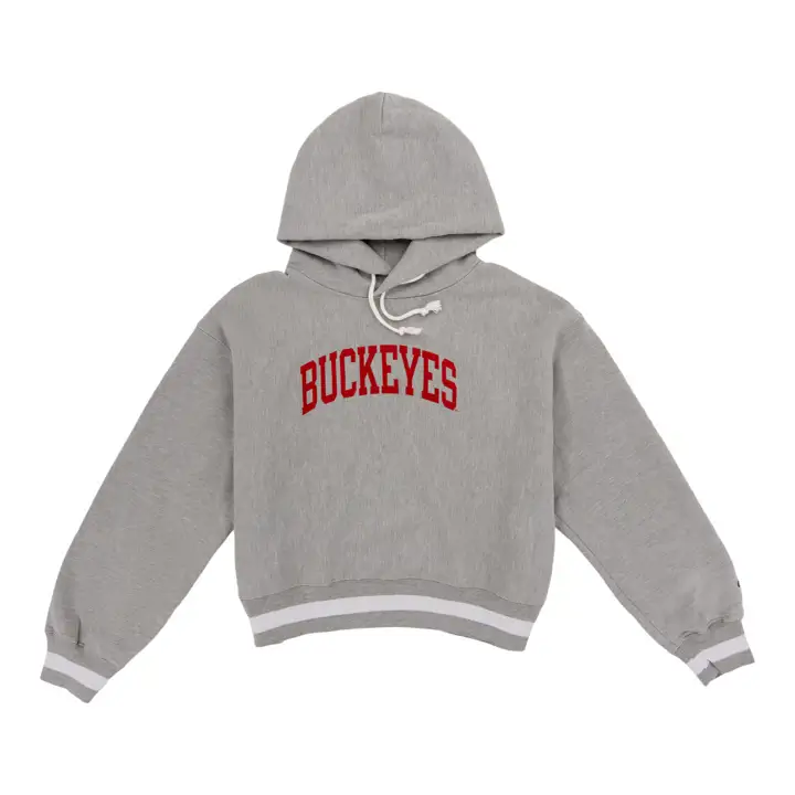 OS Buckeyes NCAA sweat à capuche femme gris délavé à tissage inversé