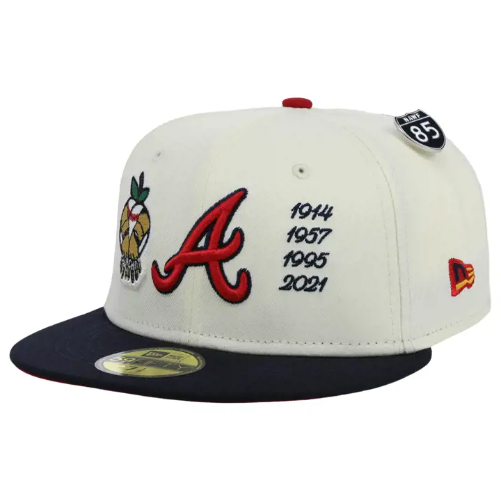 Atlanta Braves MLB Quavo 59FIFTY IVO/BLEU MARINE/ROUGE