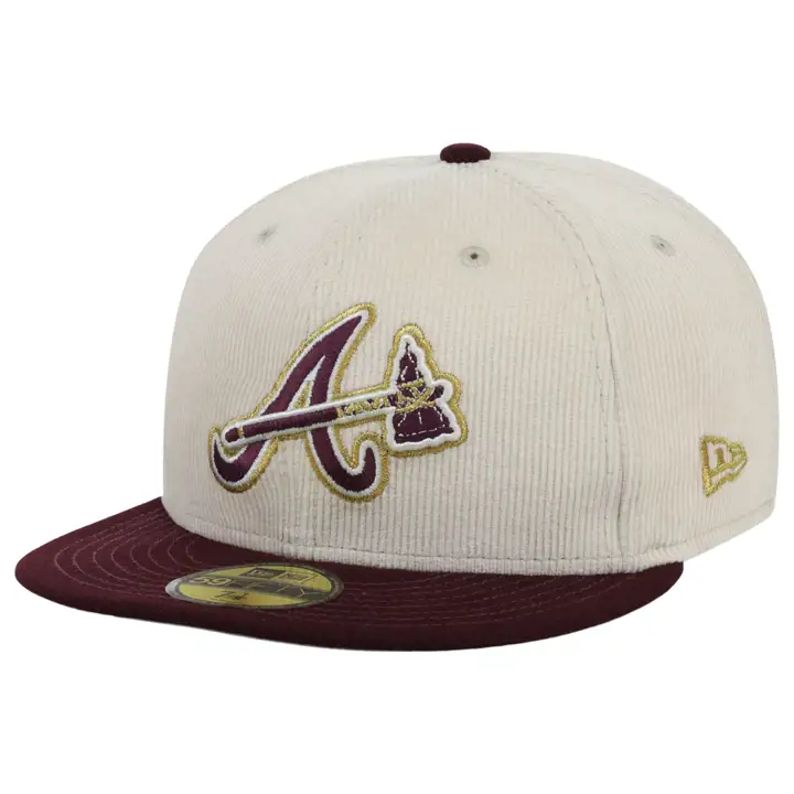 Casquette ajustée 59FIFTY MLB Majestic Atlanta Braves bordeaux IVO/MAR/GRY