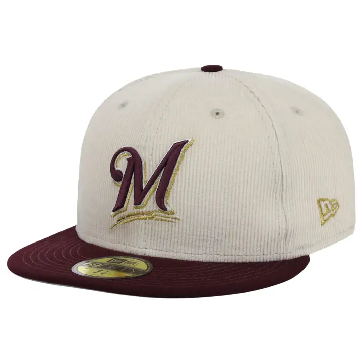 Milwaukee Brewers MLB Majestic Maroon 59FIFTY IVO/MAR/GRY