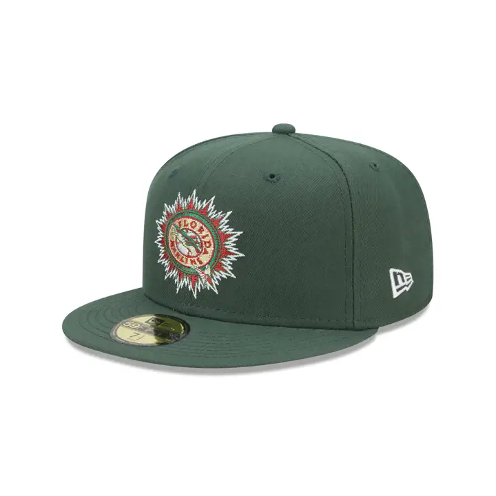Casquette 59FIFTY Tinsel MLB des Florida Marlins Vert/Vert/Rouge