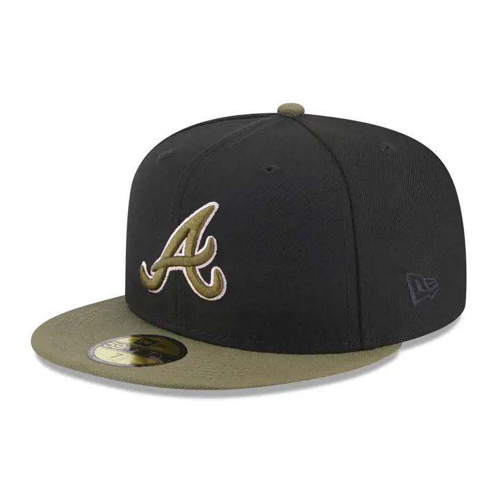 Casquette 59FIFTY Atlanta Braves MLB noire/olive/rose