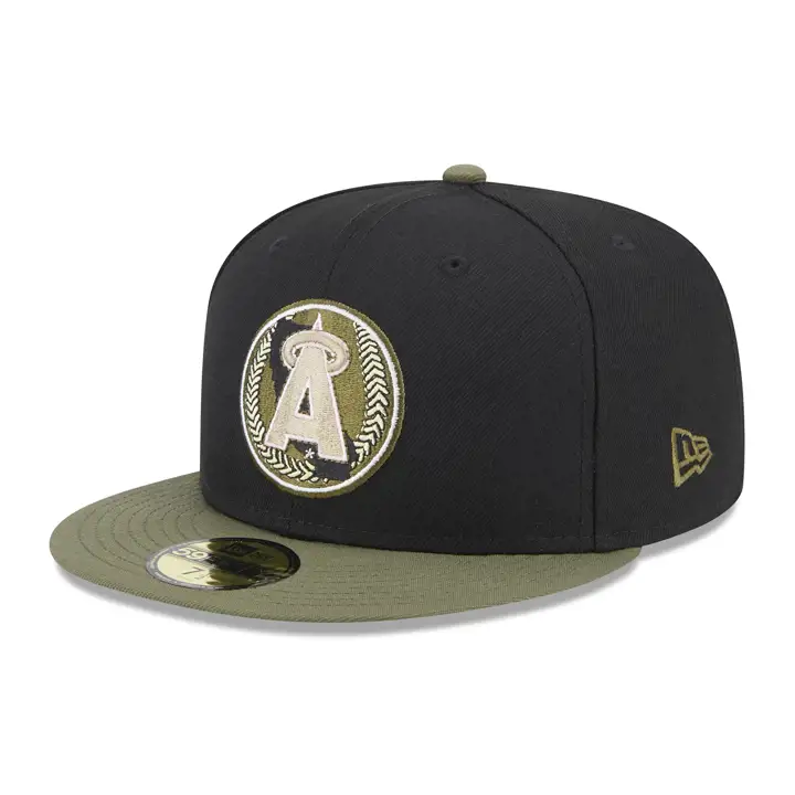 California Angels MLB Noir Olive 59FIFTY NOI/OLI/ROS