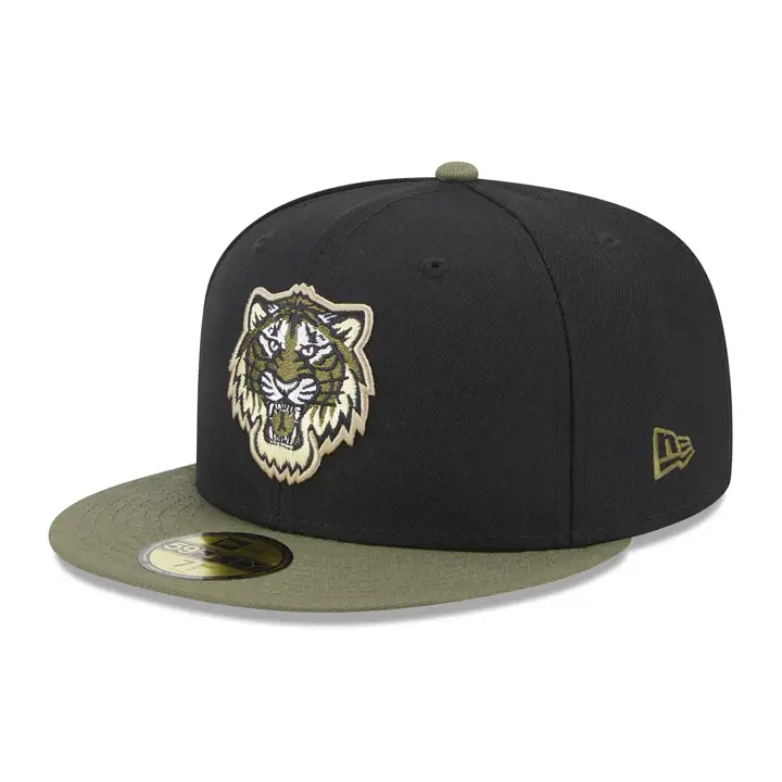 Casquette 59FIFTY MLB Detroit Tigers noire, olive et rose