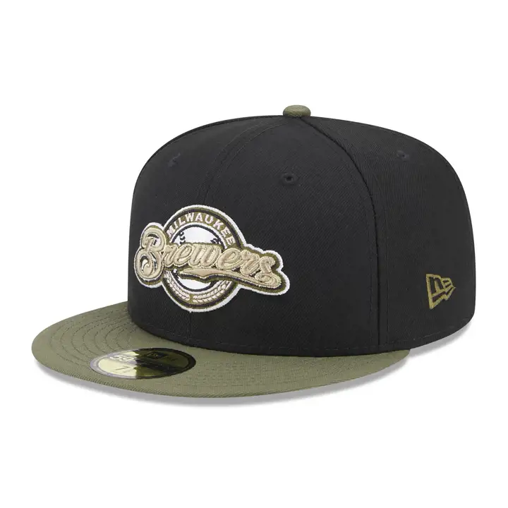 Casquette MLB Milwaukee Brewers 59FIFTY Noire/Olive/Rose