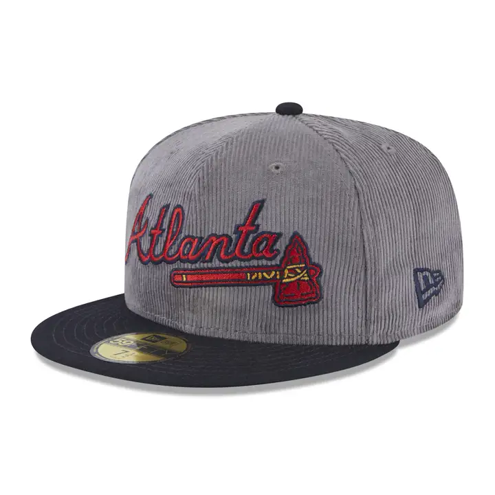 Casquette 59FIFTY Atlanta Braves MLB Cord Script GRIS/BLEU MARINE/GRIS