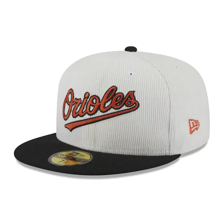 Baltimore Orioles MLB Cord Script 59FIFTY BLANC/NOIR/GRIS