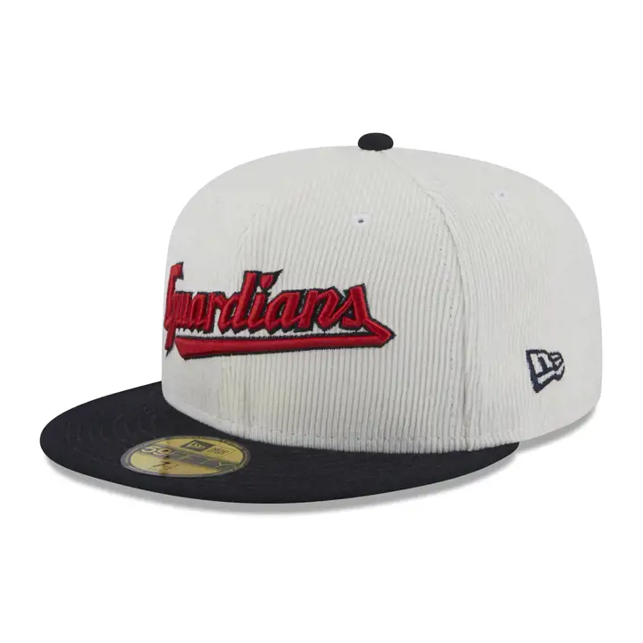 Casquette MLB 59FIFTY Cleveland Guardians Cord Script BLANC/BLEU MARINE/GRIS