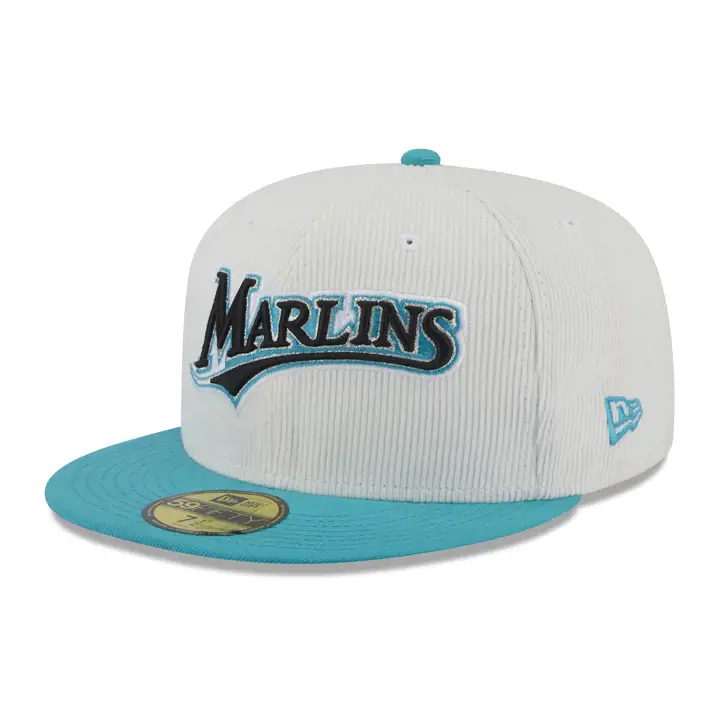 Casquette 59FIFTY MLB Florida Marlins Cord Script BLANC/VERT D'EAU/GRIS