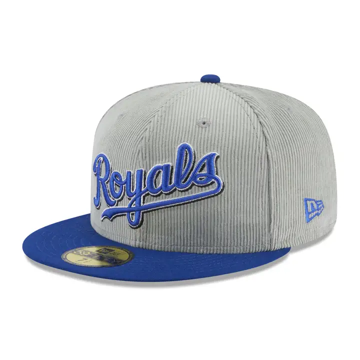 Casquette 59FIFTY MLB Cord Script des Kansas City Royals GRIS/BLEU/GRIS