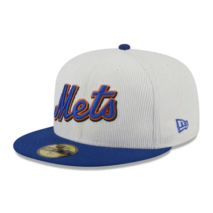 New York Mets MLB Cord Script 59FIFTY BLC/BLEU/GRI