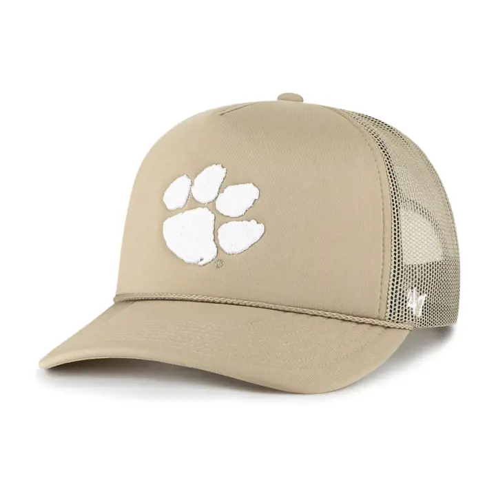 Casquette filet Clemson Tigers NCAA mousse avant kaki/blanc