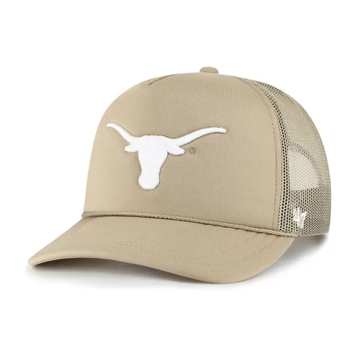 Casquette de routier Texas Longhorns NCAA en mousse (kaki/blanc)