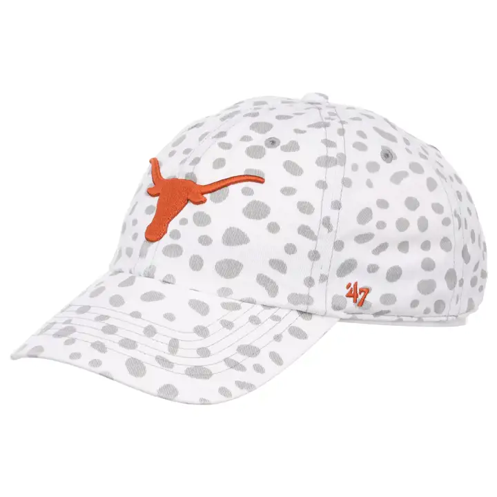 Casquette de baseball femme Texas Longhorns NCAA Cheetah Clean Up blanc/orange
