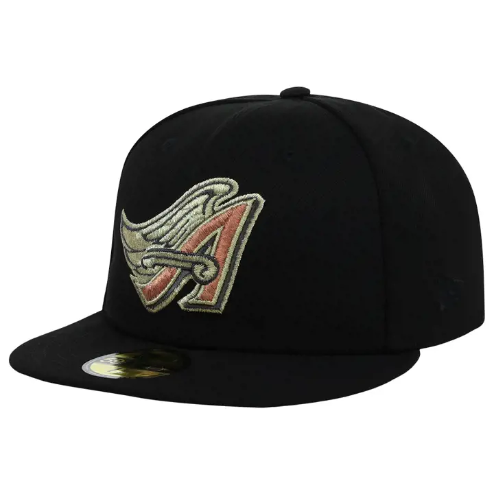 Anaheim Angels MLB Satin Standout 59FIFTY NOI/NOI/GRI