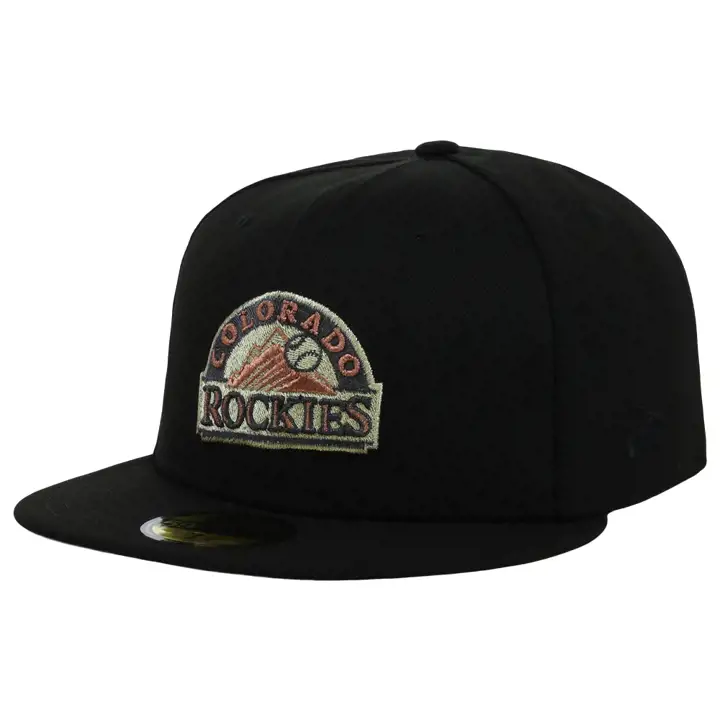 Casquette Colorado Rockies MLB Satin Standout 59FIFTY NOIR/NOIR/GRIS