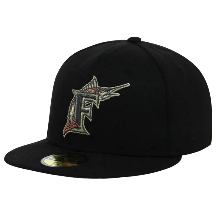 Florida Marlins MLB Satin Standout 59FIFTY NOI/NOI/GRI