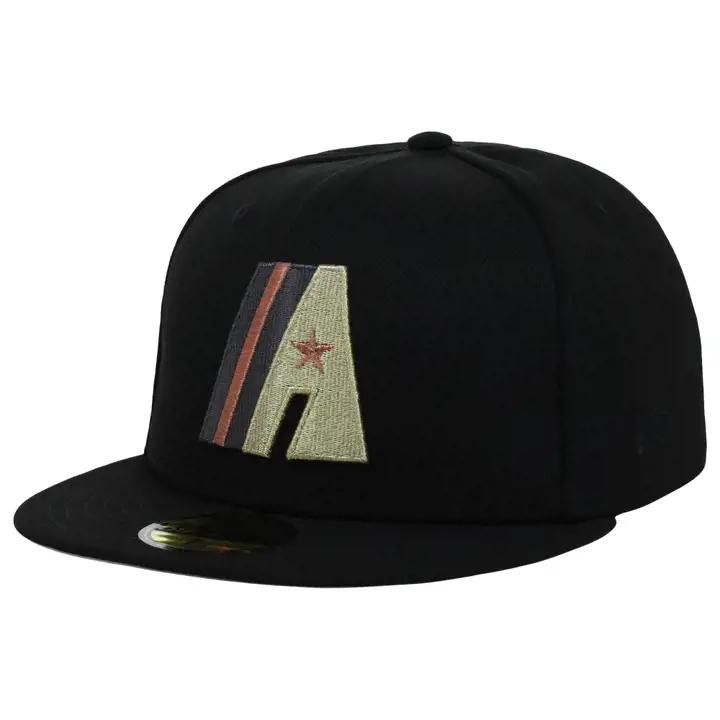 Casquette ajustée Houston Astros MLB Satin Standout 59FIFTY Noire/Noire/Grise