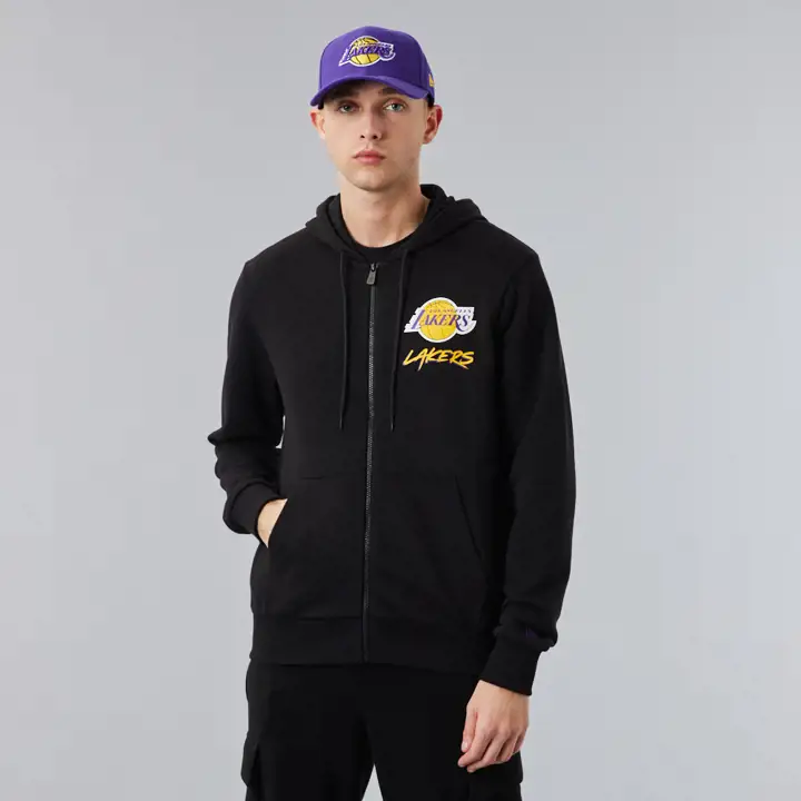 LOS ANGELES LAKERS NBA SCRIPT FZ HOODIE BLK