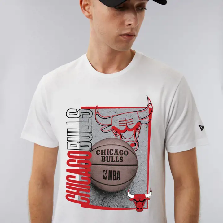 T-SHIRT NBA CHICAGO BULLS BLANC