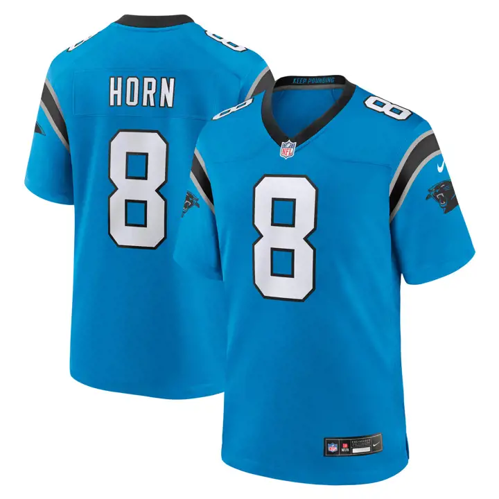 Maillot de match NFL des Panthers de la Caroline Jaycee Horn bleu