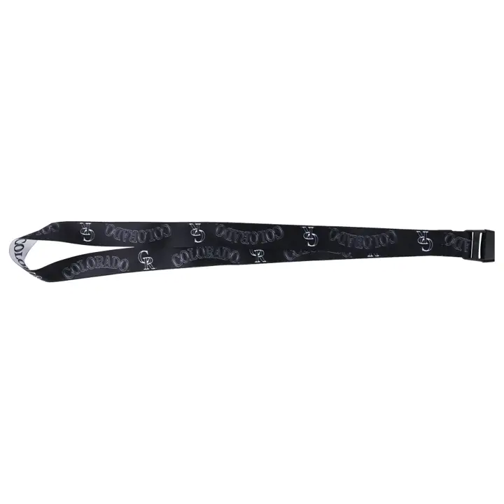 Colorado Rockies Cordon Porte-clés Noir Blanc Équipe ast