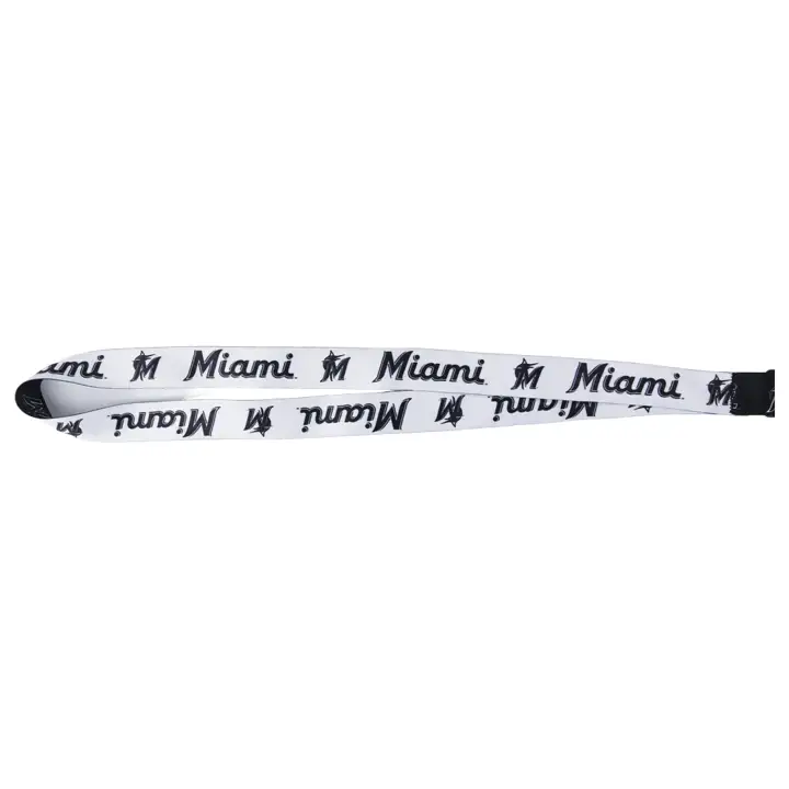 Lanière d'équipe noire et blanche des Marlins de Miami