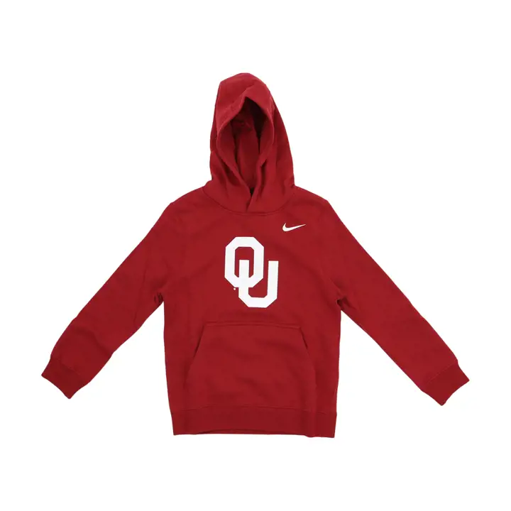 Sweat à capuche en molleton pour club jeune NCAA Oklahoma Sooners cramoisi