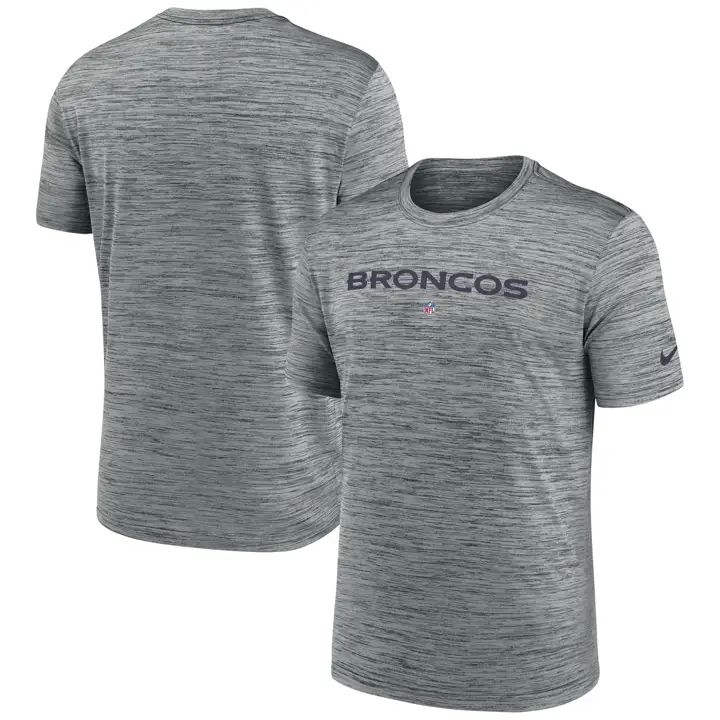T-shirt Velocity Denver Broncos NFL, modèle 23, gris chiné