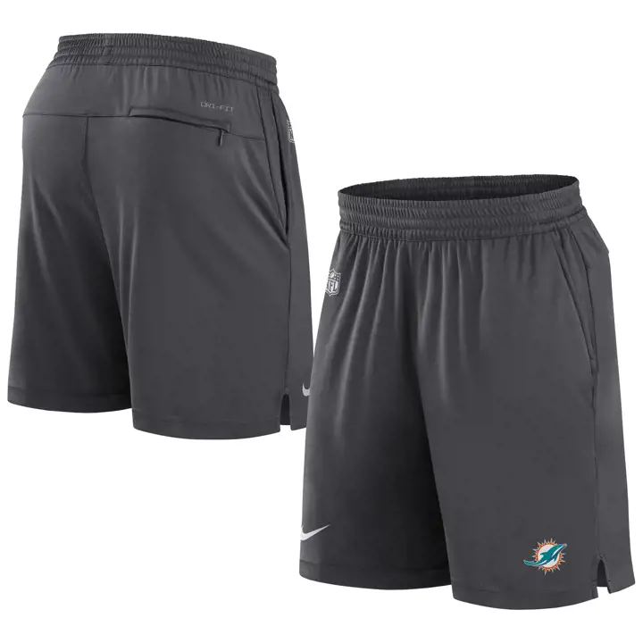 Short de football américain Dri-Fit en tricot Nike Miami Dolphins NFL 23 Anthracite
