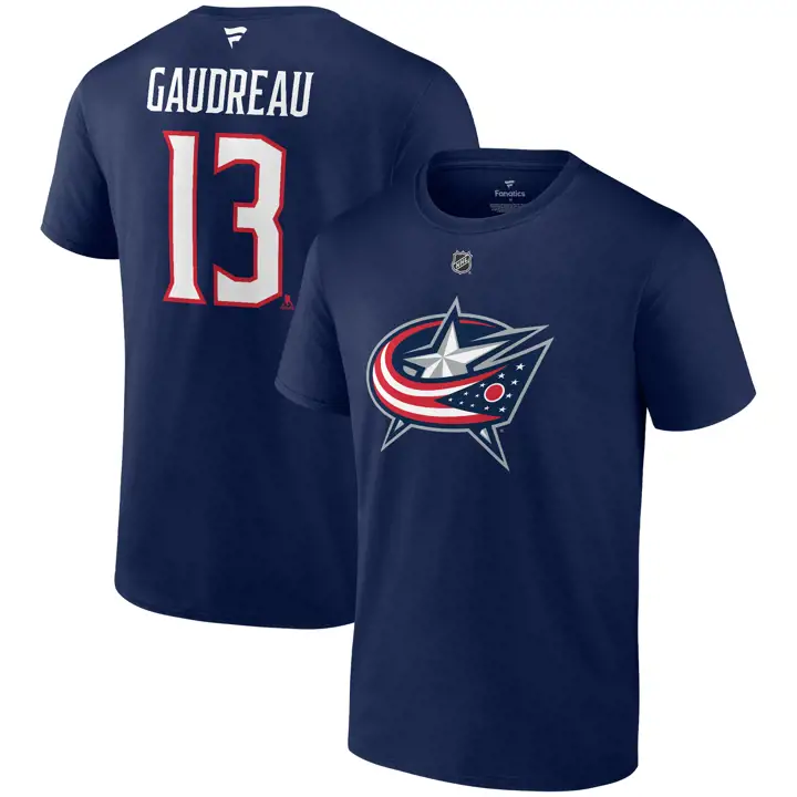 BLUE JACKETS LNH T-Shirt Authentic avec Nom et Numéro pour homme