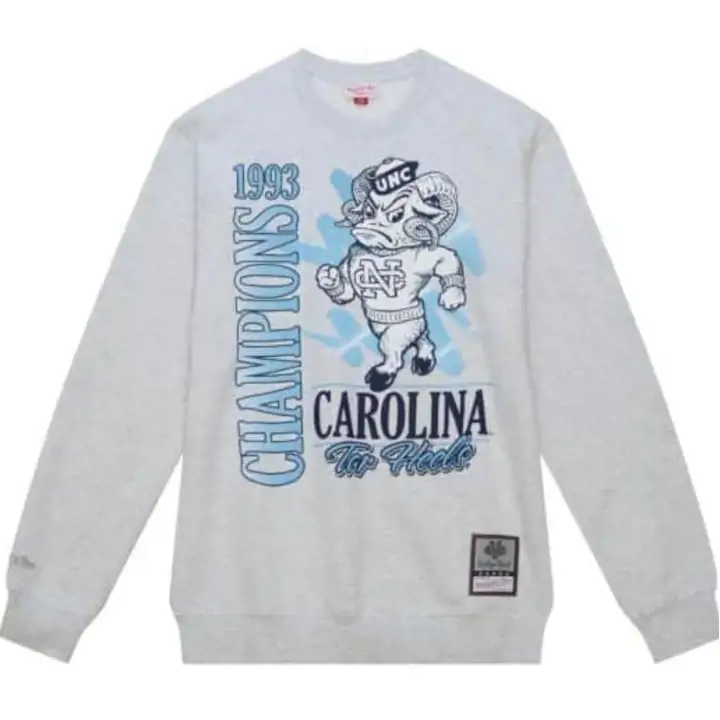 North Carolina Tar Heels NCAA Retro Brush Crew 23 wht