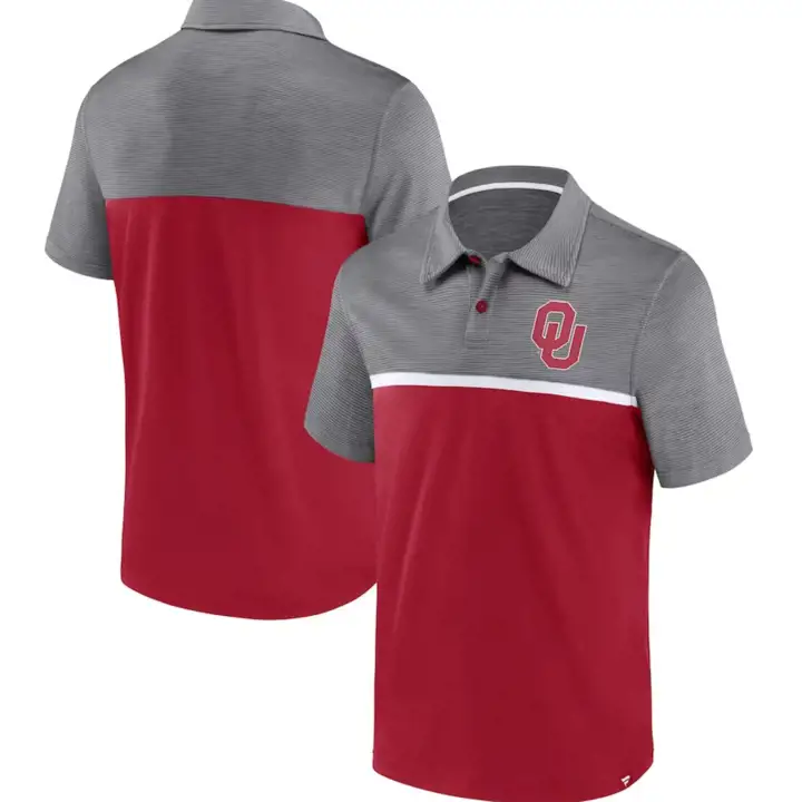 Polo Oklahoma Sooners NCAA Fundamentals Streak Poly 23 cramoisi