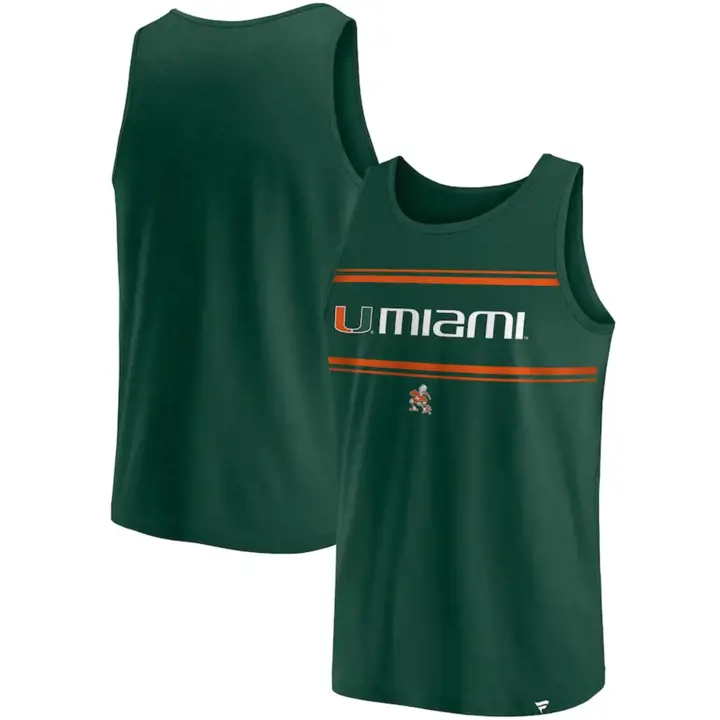 Débardeur à rayures et blocs NCAA Miami Hurricanes 23 vert