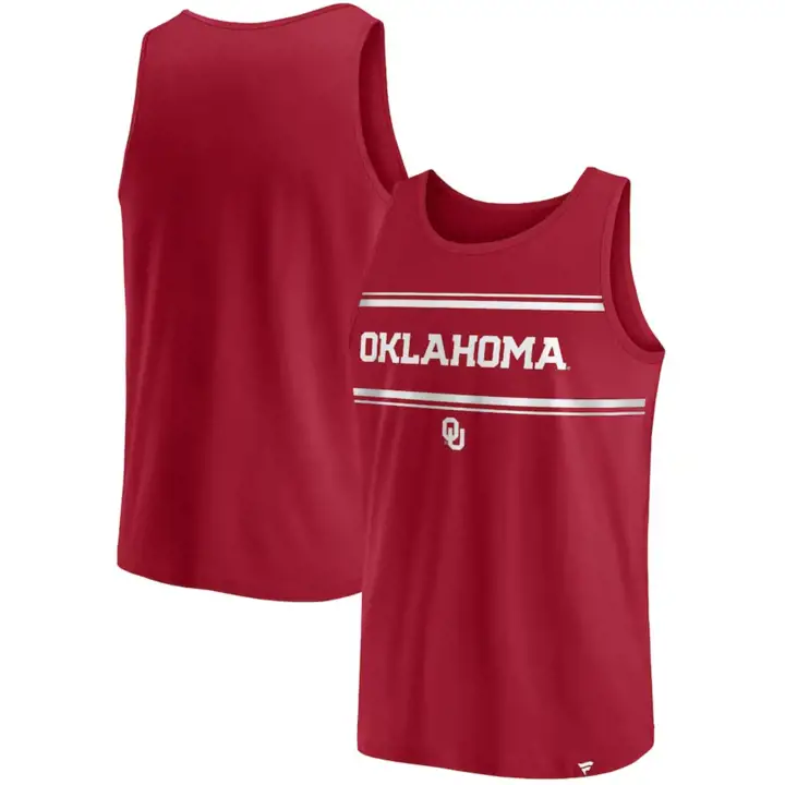 Débardeur à rayures Oklahoma Sooners NCAA Block 23 cramoisi