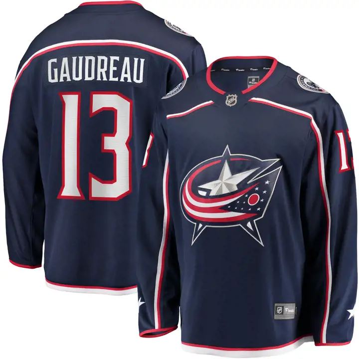 Maillot Joueur NHL Breakaway Bleu Marine Johnny Gaudreau