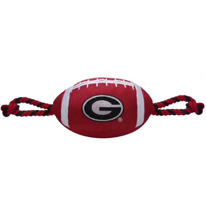Jouet pour animaux de compagnie en nylon de football Georgia Bulldogs avec corde