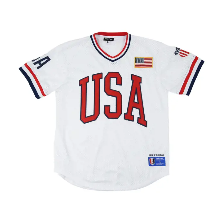 United States of America Maillot Col V Blanc Fierté Nationale