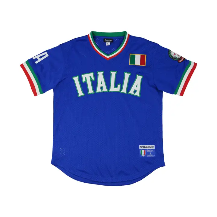Italie Fierté nationale Maillot col en V Bleu