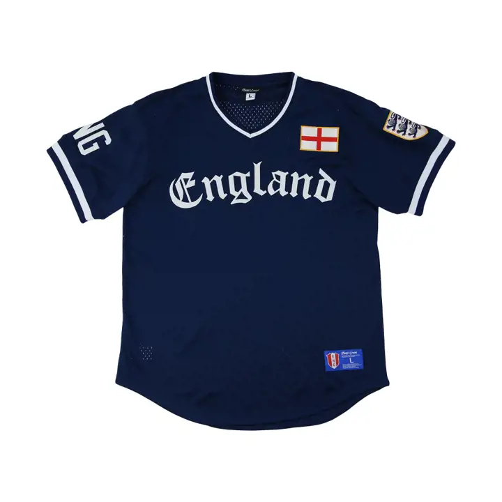 Maillot col en V fierté anglaise bleu marine