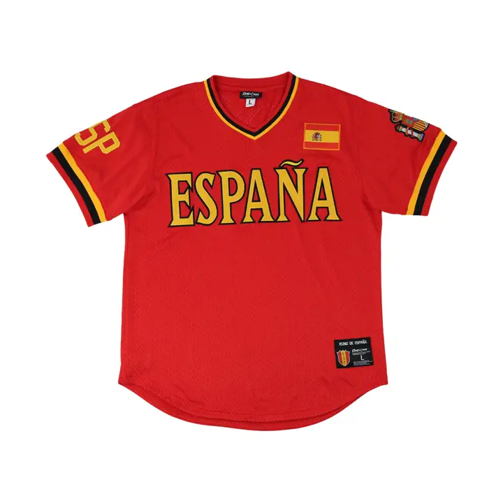 Maillot col en V Rouge Espagne Fierté Nationale