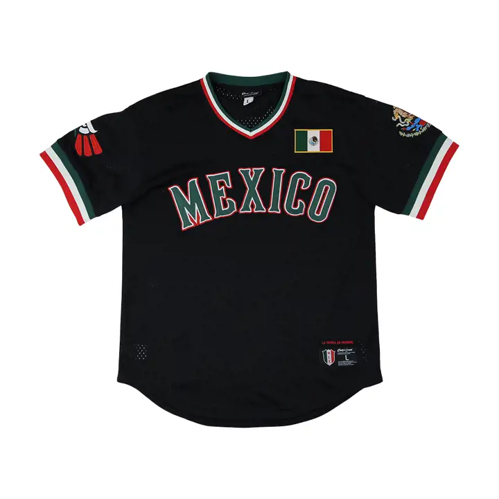 Mexique Fierté Nationale Maillot Col en V Noir