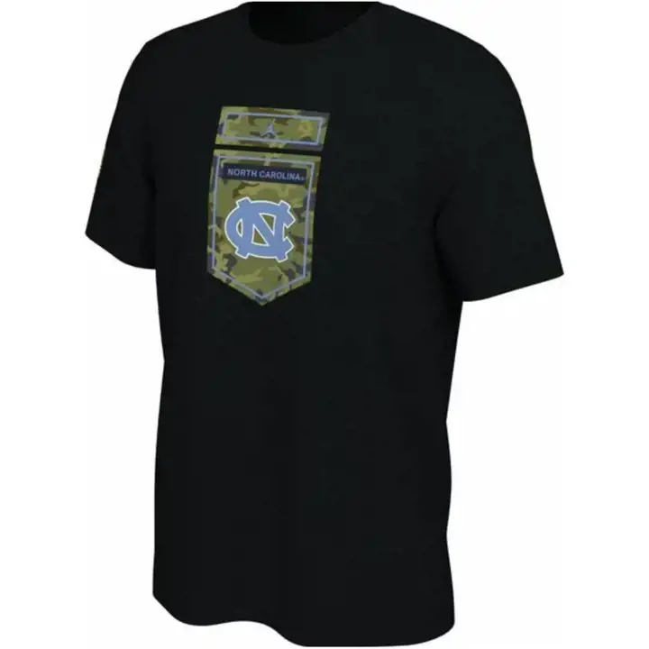 North Carolina Tar Heels M NK TEE VET DAY CAMO QS blk