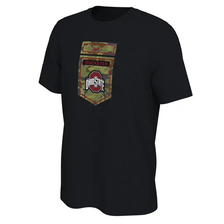 Ohio State Buckeyes M NK TEE VET DAY CAMO QS n.
